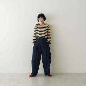 atelier naruse コットンデニム タックパンツ
