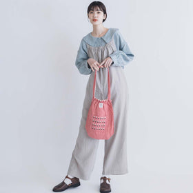 pot and tea リネン小花刺繍バッグ