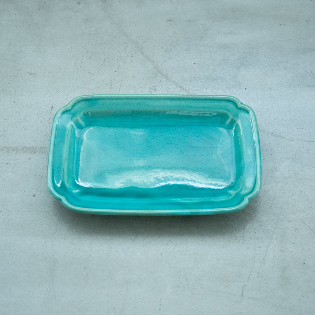 Awabi ware 隅切リム長方皿［期間限定販売］
