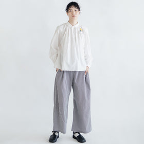 pot and tea チェック柄シンプルワイドパンツ