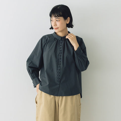 pot and tea 釦たくさん襟付きブラウス