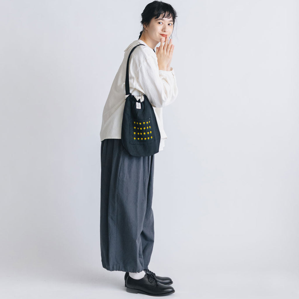 pot and tea リネン小花刺繍バッグ