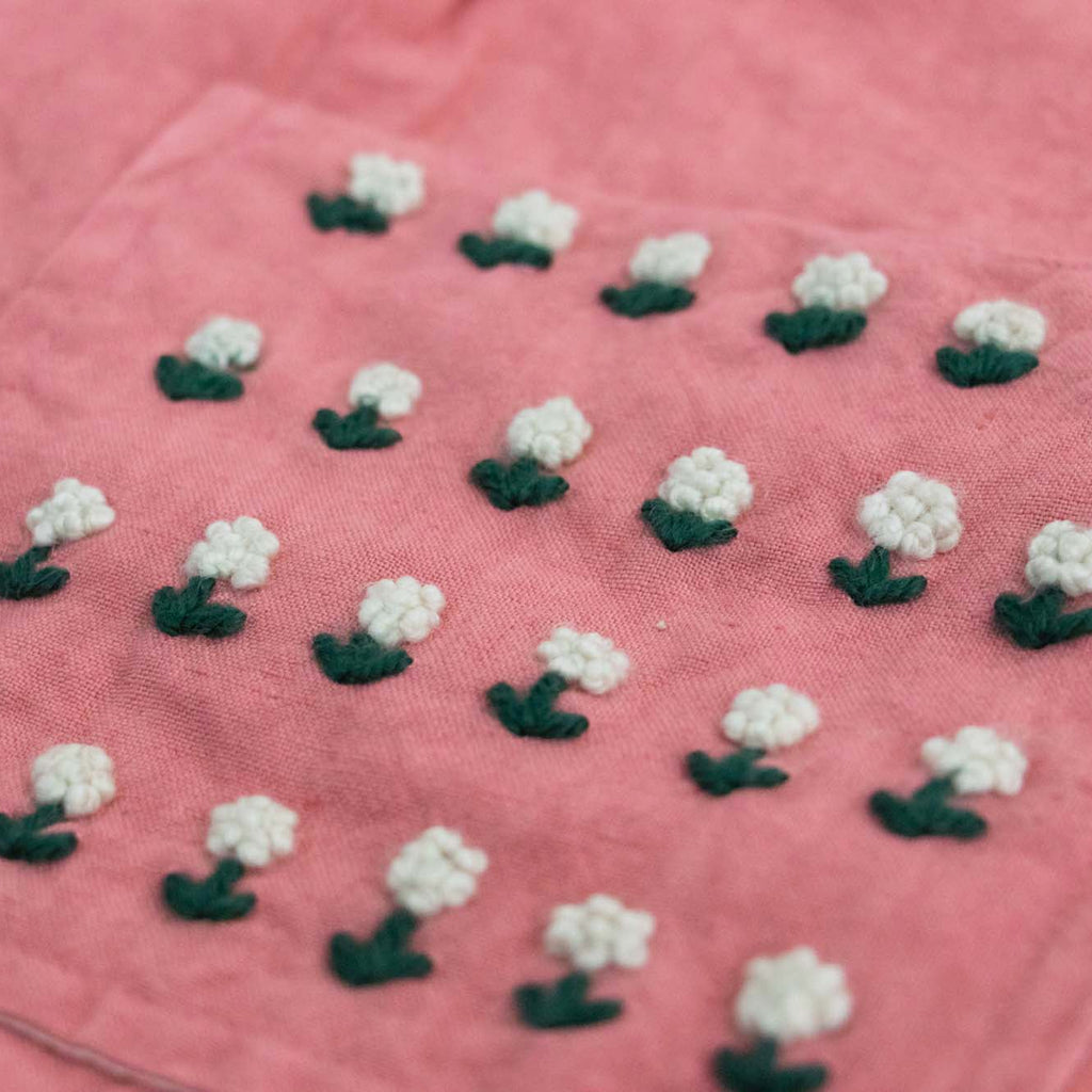 pot and tea リネン小花刺繍バッグ